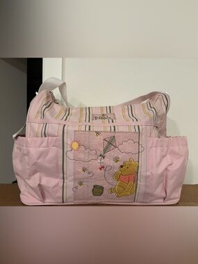 Rare Winnie the Pooh Pink Embroidered Diaper Bag